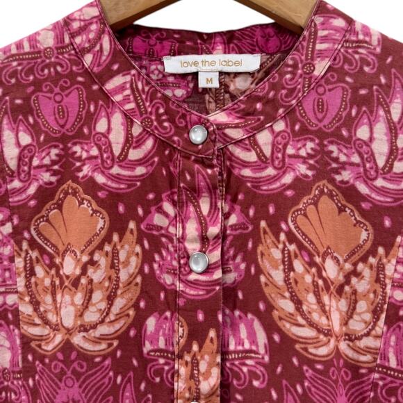 Love The Label Lola Midi Dress In Dahlia Fuschia Print - Picture 3 of 7